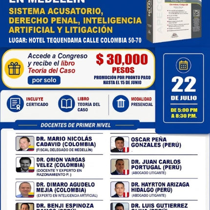 Congreso internacional sistema acusatorio, derecho penal AI y litigacion en Medellin